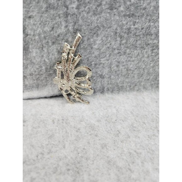 Vintage Rhinestone Floral Brooch Pin With Pink & Yellow Flowers - Picture 2 of 4